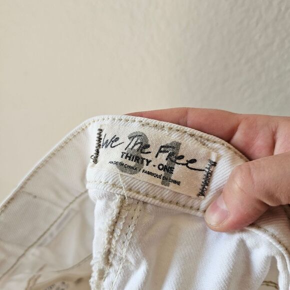 Free People Brea White Denim Cutoff Mini Skirt Size 31 - Picture 4 of 6